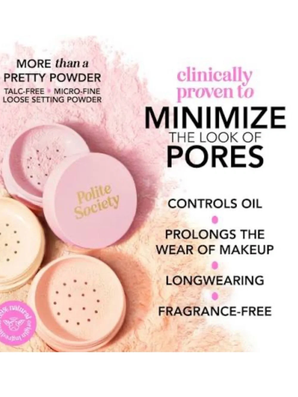 Polite Society More Than a Pretty Loose Setting Powder in Petal BNIB